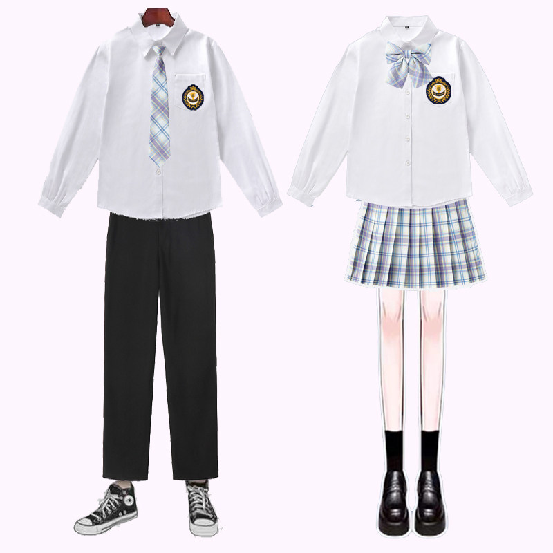 新款JK衬衫长袖基础款学生w制服套装春夏学院风班服毕业照男女款