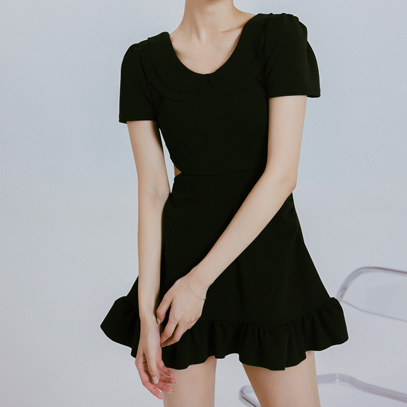 日光之下-W小调连体遮肚显瘦裙式保守游泳衣泳装女2U021新款夏仙