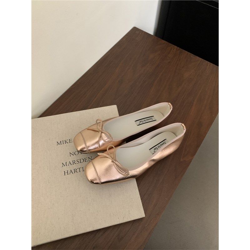 内增高圆头浅口银色单鞋女春秋新款法式晚M风芭蕾一脚蹬厚底豆豆,女鞋,浅口单鞋,淘宝优惠券,粉丝福利购,淘宝优惠卷