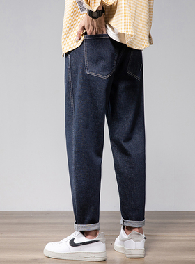 M2加长男裤120cm美式直筒宽松阔腿弹力牛仔长裤190W超高个子男裤