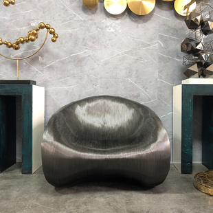 现代极简线凳不锈钢金属摆件装饰家居酒店铺展示厅样板房雕塑定制