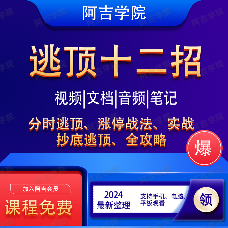 股票逃顶视频教程分时图实战战法与涨停板技术分析视频教程