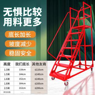 注塑机上料加料梯仓库登高车移动平台梯库房登高梯可移动取货梯子