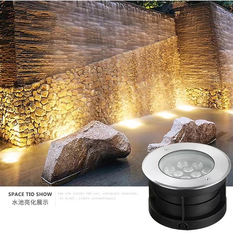 水底地埋灯led水下防水水池嵌入式锈钢2景观鱼池灯泳池灯