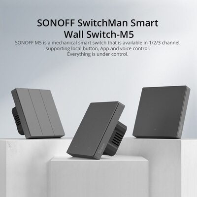 甄选SONOFF M5 智能机械墙壁开关 120型 零火线APP远程控制 ALexa