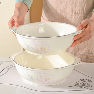 耐高温中式汤碗菜碗排骨玉米汤碗水煮鱼酸菜鱼专用碗高颜值双耳碗