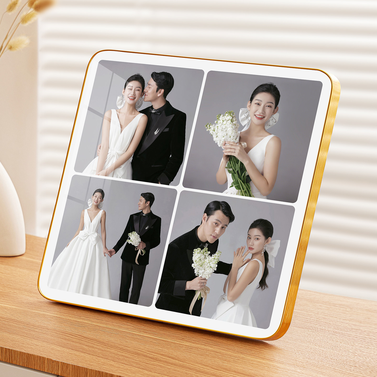 婚纱照四宫格相框摆台定制洗照片图片