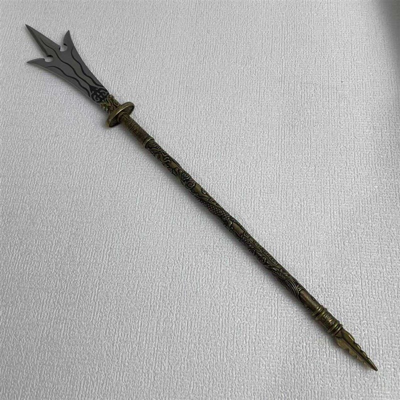 古代兵器模型三尖两刃刀白鸟朝凤枪豪龙胆长枪长戈迷你金属小