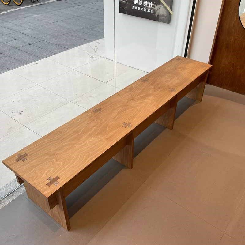 复古咖啡厅长凳中古椅子长条凳餐厅长椅木矮凳茶几