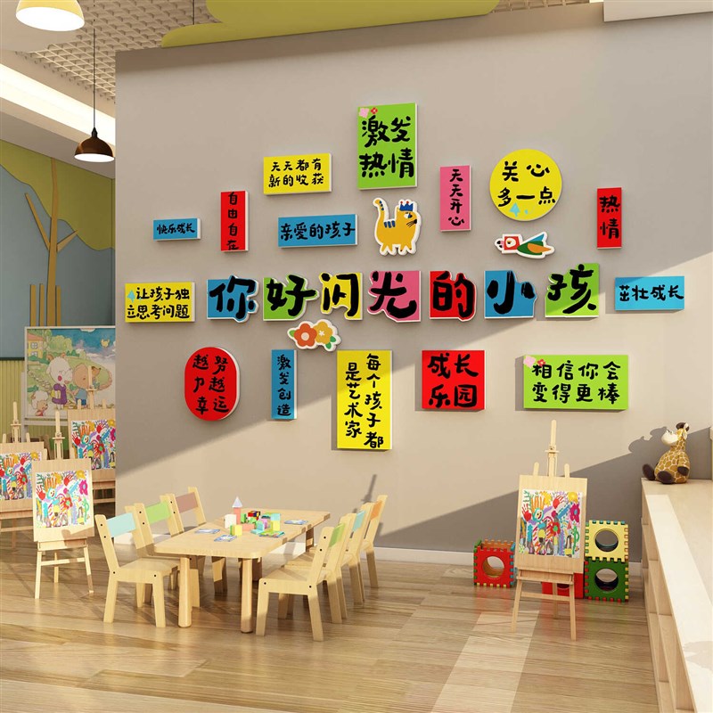 画室布置美术教室墙面装饰托管班楼梯文化贴幼儿园环创主题墙成品