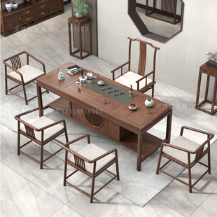 新茶桌椅喝茶桌办公室接待茶座桌椅装客厅实木功夫茶台