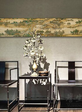 明上河图丝绸卷轴挂画卧室客厅装饰画书房背景墙壁画