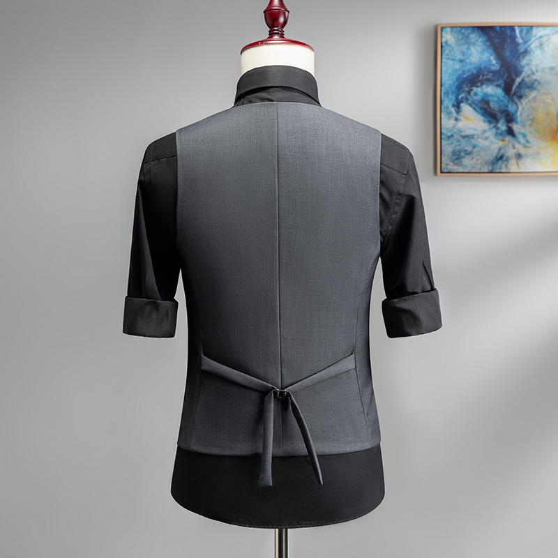 秋季西装马甲男士商务职业正装灰色韩版修身西服马夹伴郎服兄弟装