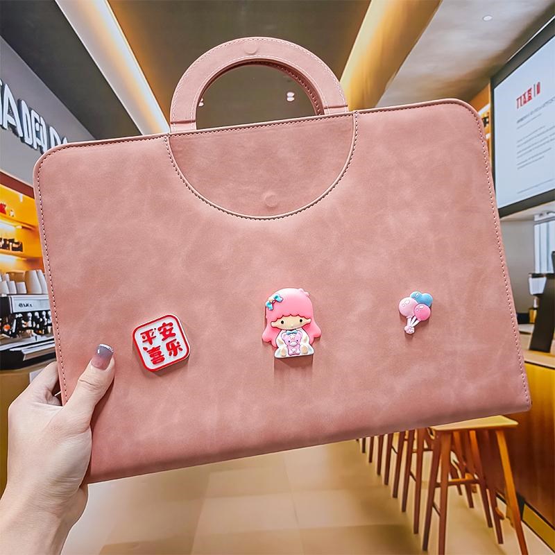 新可爱孕妈孕检收纳册a4a5活页手提产检b超资料袋孕妇检查收集册