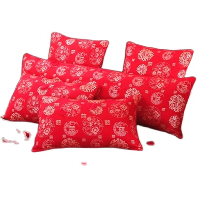 结婚枕头一对装成人婚庆枕芯大红色新房靠垫芯60.60靠枕垫子长枕
