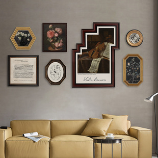 蒲骆朗欧式文艺复古装饰画组合客厅餐桌壁柜墙上挂画卧室床头壁画