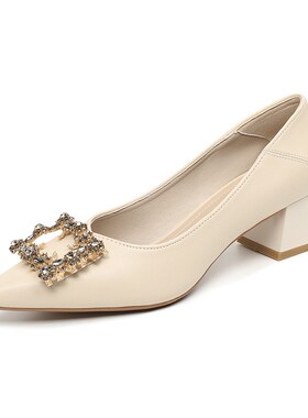 34小码女鞋31323p3法式高跟鞋粗跟单鞋女2024年新款秋款晚晚鞋