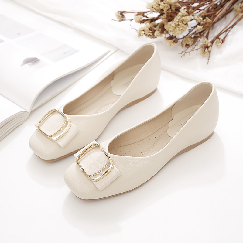 单鞋女平底鞋2024年q春秋新款女鞋百搭浅口妈妈鞋子软皮软底豆豆,女鞋,浅口单鞋,淘宝优惠券,粉丝福利购,淘宝优惠卷