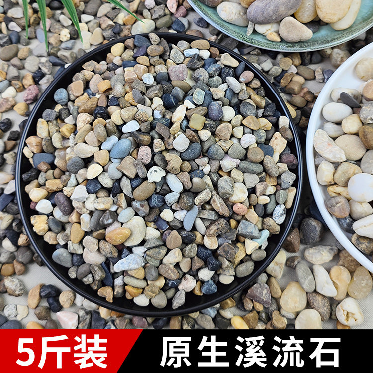 天然溪流石鹅卵石雨花石小石子鱼缸过滤水族N箱铺底造景花盆栽砂