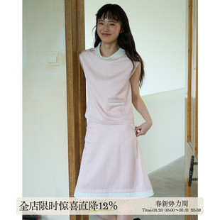 aww 千与千寻·撞色拼接围脖领套装上衣