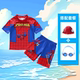 沙滩防晒速干游泳装 男童蜘蛛侠泳衣泳裤 中小童男孩分体卡通泳装