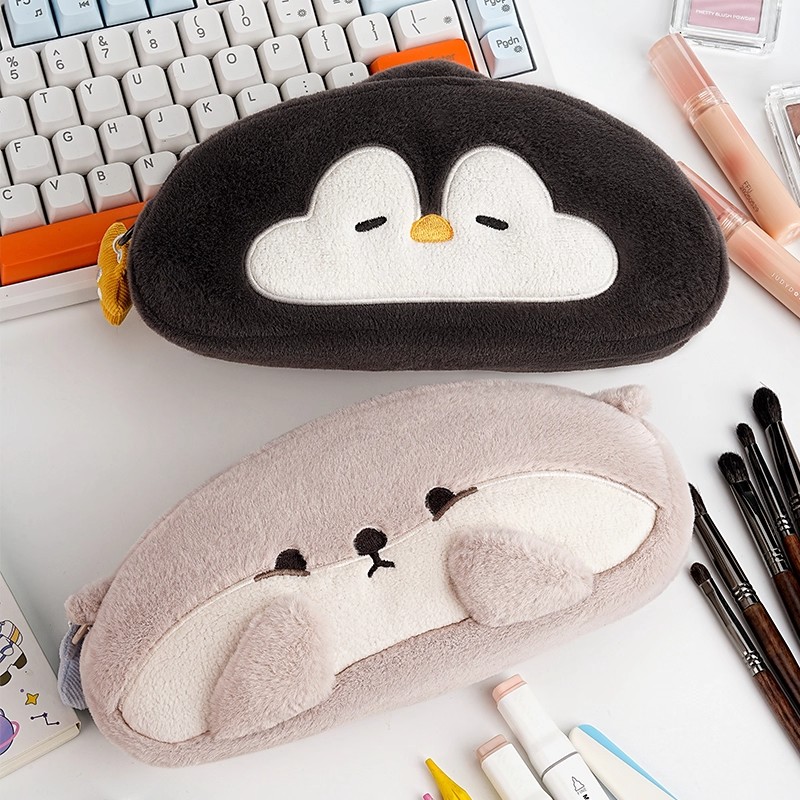 可爱毛绒小水濑笔袋大容量学生文