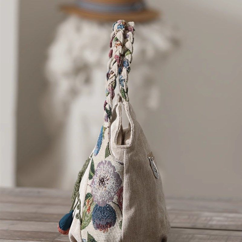 民族风特色帆布包手工编t织气质布包多层休闲手拿袋女士手拎手提,箱包皮具/热销女包/男包,通用款女包,淘宝优惠券,粉丝福利购,淘宝优惠卷