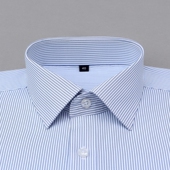 商务竖条纹职业装 订制工作服斜纹男女衬衫 q长袖 企业衬衣定制绣LOG