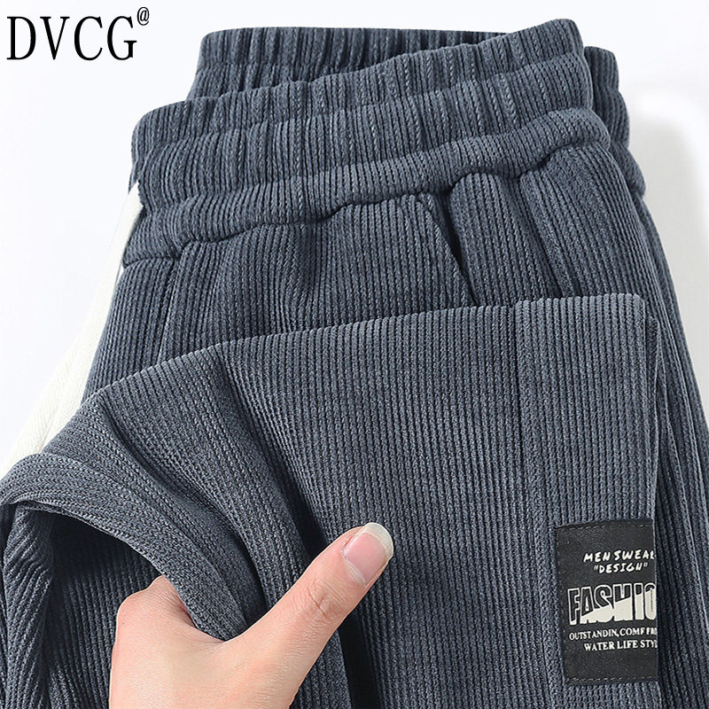 高端灯芯绒男士休闲裤加绒加厚男裤直筒秋冬季男款休闲运动裤条绒