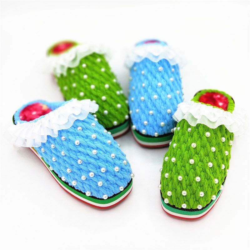 冬季保暖手工勾编织串珠花边棉拖鞋底diy材料钩针制作粗冰条毛线,居家布艺,居家棉拖/棉鞋,淘宝优惠券,粉丝福利购,淘宝优惠卷