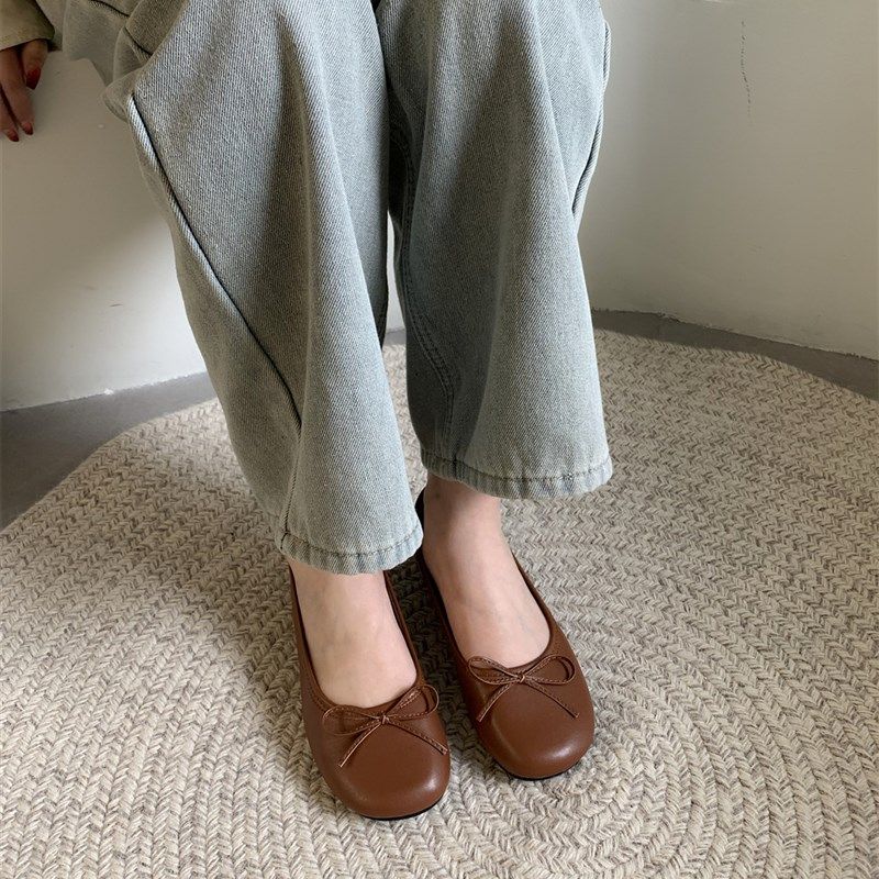 平底单鞋子春秋新款法式晚风不累脚软底豆豆晚晚R鞋船鞋一脚蹬女,女鞋,浅口单鞋,淘宝优惠券,粉丝福利购,淘宝优惠卷