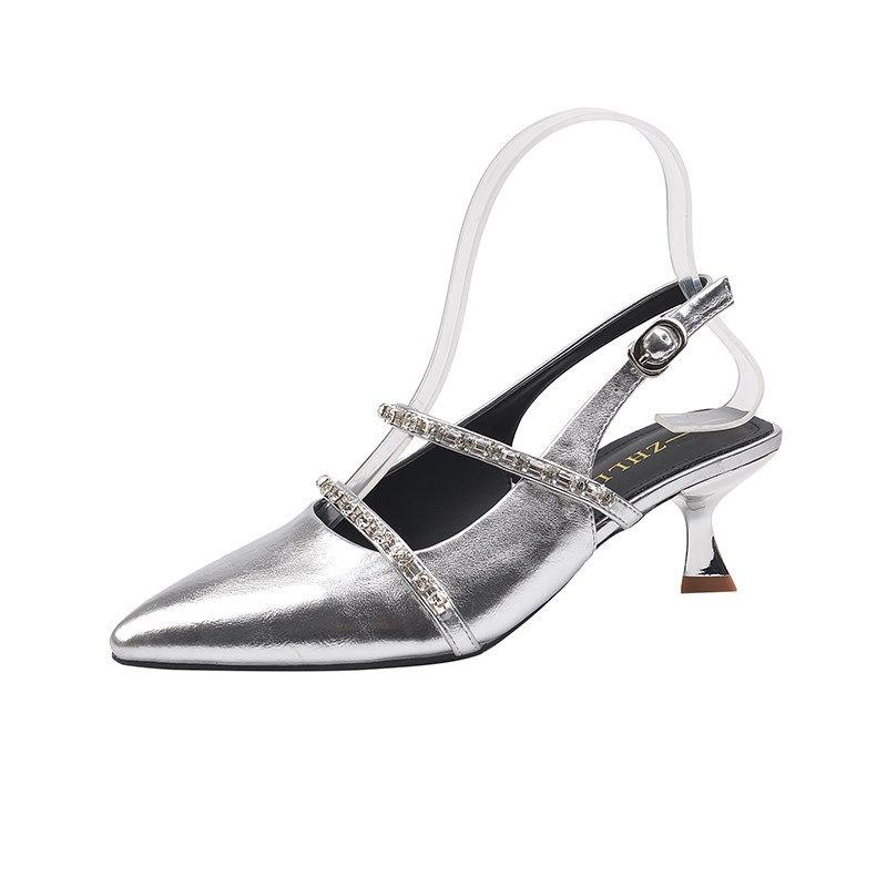 高跟鞋胖脚宽包头凉鞋一字带u新款夏季水钻尖头单鞋大码女鞋41到4,女鞋,一字带凉鞋,淘宝优惠券,粉丝福利购,淘宝优惠卷