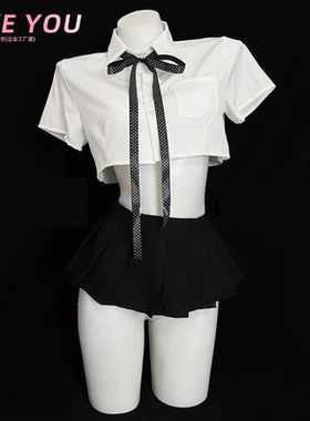 Like You小胸内衣秘书诱惑装女睡衣约会显胸黑白色可爱纯欲风qqny