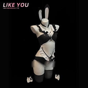 Like qqny内衣诱惑睡衣 You小胸性感睡衣女纯欲风蕾丝吊带睡裙套装