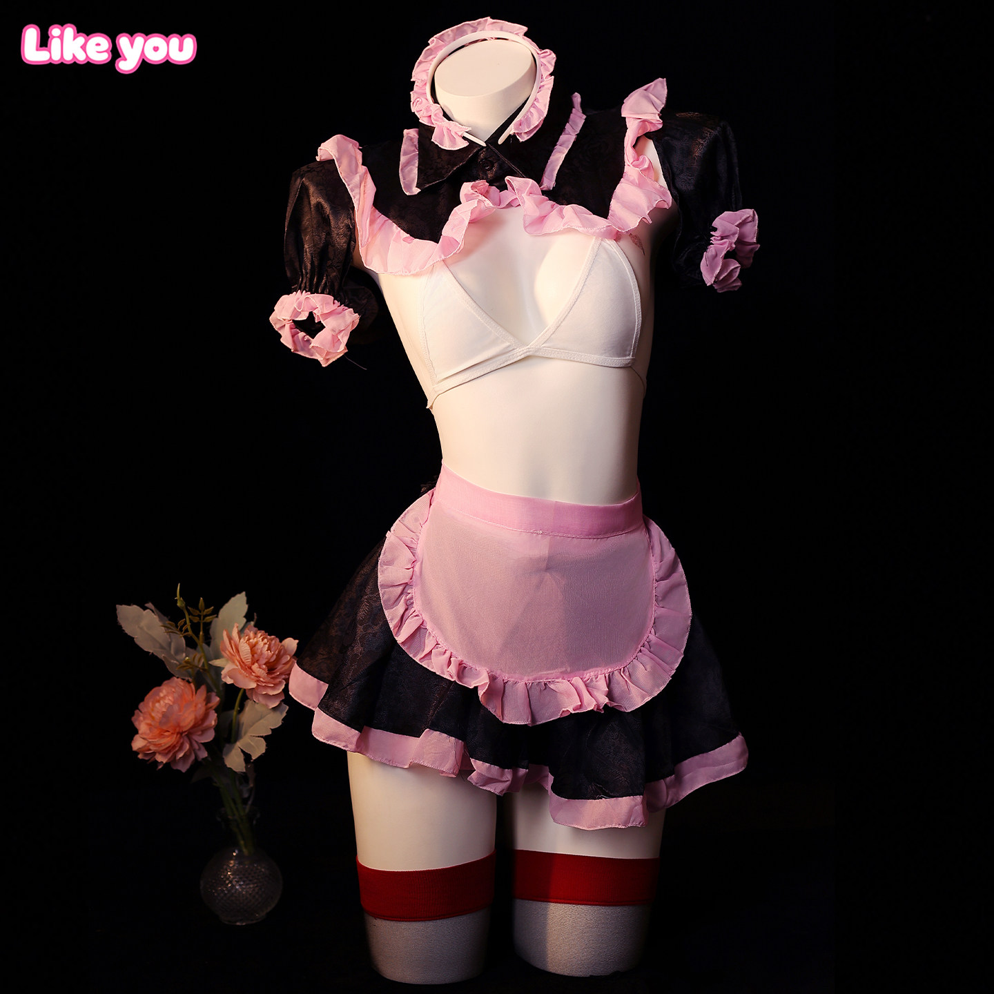 Like You2025新款聚拢连体裤qqny内衣女仆装性感高级感纯欲风显大