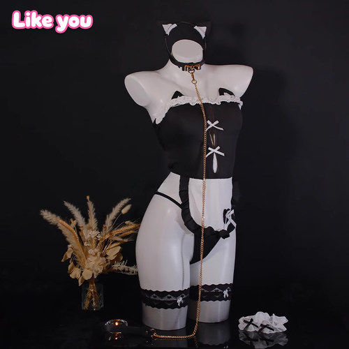 LikeYou性感女仆制服纯欲性感诱惑内衣兔女郎cos角色扮演qqny露肩