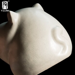 大烟缸 陶迷创意可爱卡通猫烟灰缸陶瓷家用车载防飞灰防风简约个性