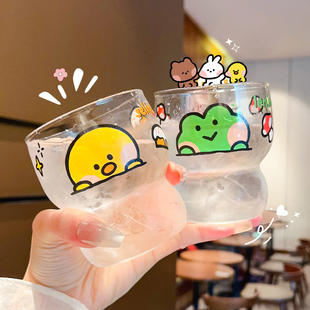 minini啤酒杯玻璃杯水杯女生高颜值杯子可爱家用果汁杯牛奶咖啡杯