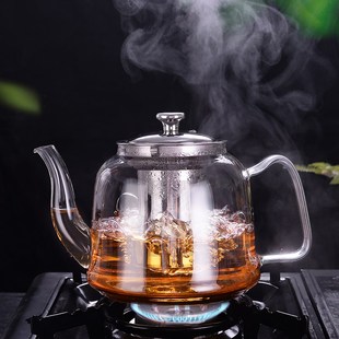 家用耐高温加厚大容量茶具烧水过滤泡茶水壶冲煮茶器 玻璃茶壶套装