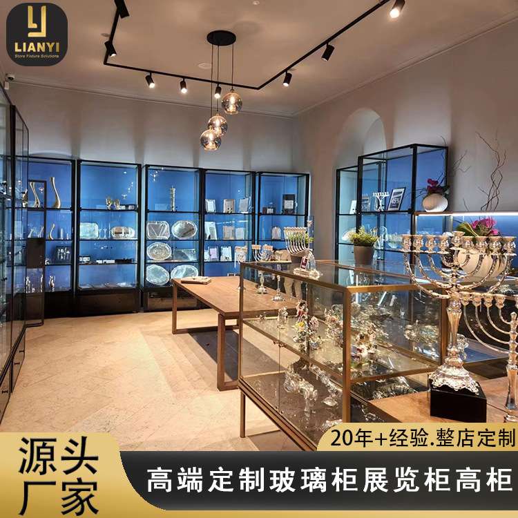 展柜工厂可出口玻璃柜四层珠宝博物馆展示柜古董灯具陈列柜展览柜