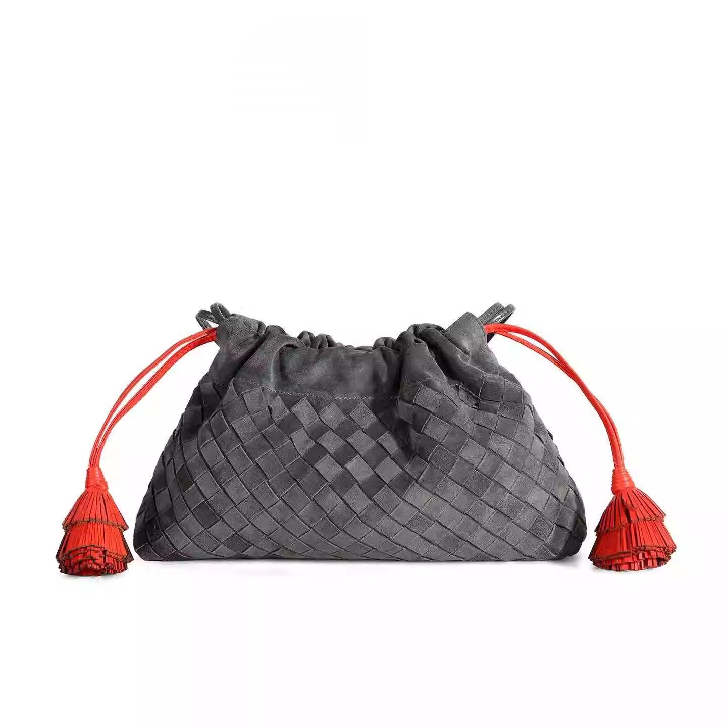 【亚楠】编织反绒皮羊皮抽绳小福袋垃圾袋 10197 钢铁灰,箱包皮具/热销女包/男包,单肩包,淘宝优惠券,粉丝福利购,淘宝优惠卷