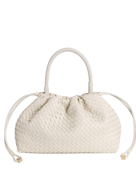 【亚楠】羊皮编织云朵包  10108海盐白