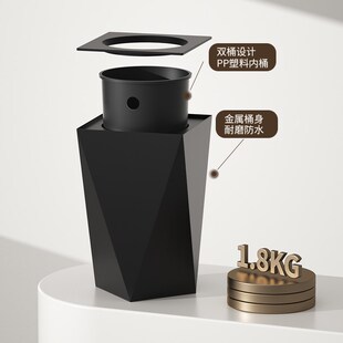 客厅卧室卫生间厕所高颜值创意双层防猫筒 菱形垃圾桶家用2024新款