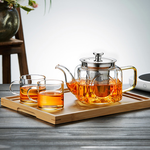 玻璃茶壶家用耐高温过滤泡茶壶办公室红茶茶具一人用单壶冲茶器