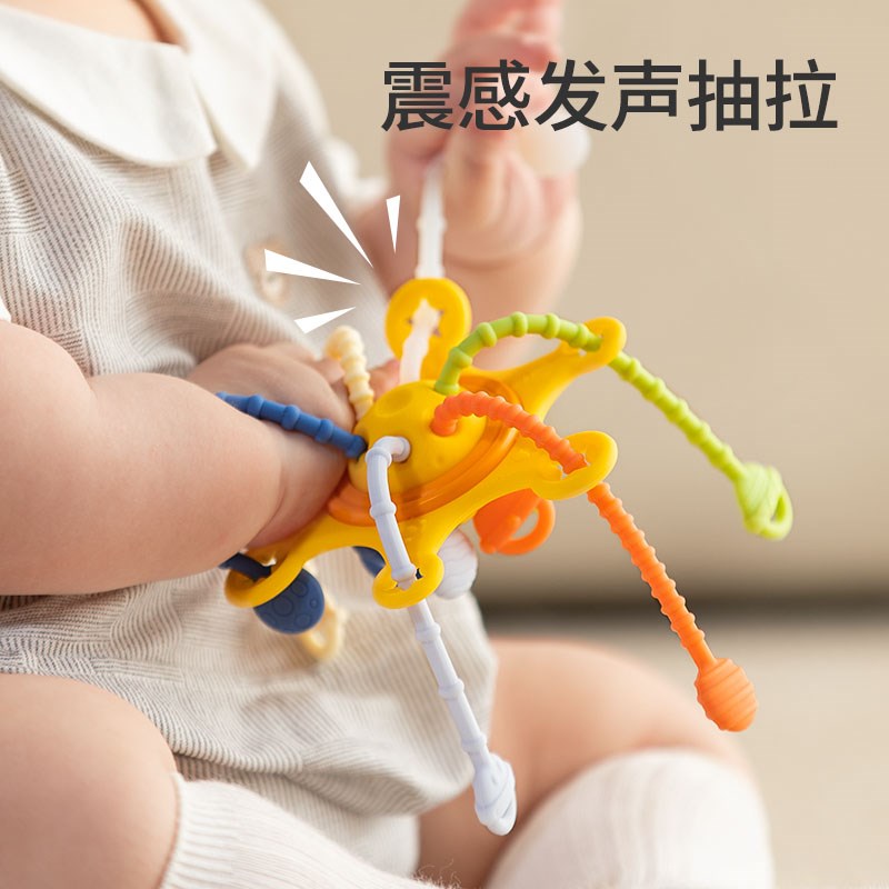 曼哈顿手抓球牙胶婴儿磨牙棒玩具可啃咬0三月龄宝宝抓握训练3