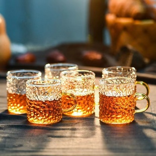耐热耐高温防裂高硼硅玻璃家用办公室茶楼会所精美把手小茶杯套装