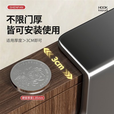 加厚门后挂钩挂衣架卧室门上免打孔门背式收纳置物衣服挂架