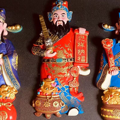 天津泥人张彩塑五路财神脸谱朋友稳居新店开业会议礼品