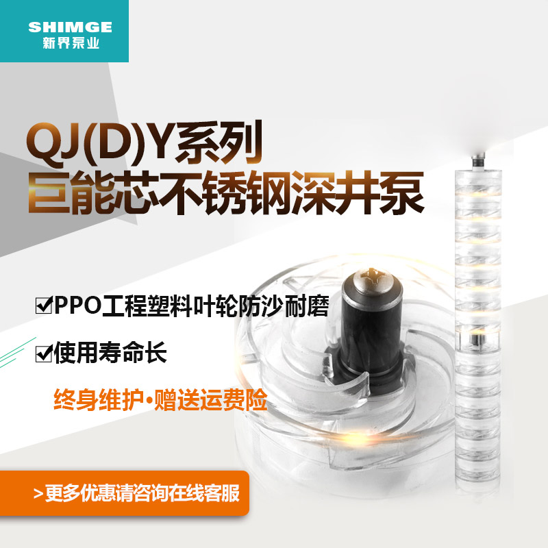 新界不锈钢深井泵2/3方农用抽水泵220V家用深水泵潜水高压抽水机