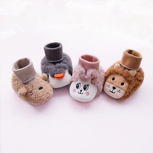 子软底布鞋 保x暖男女宝宝步前鞋 学步不掉 12个月冬季 婴儿袜鞋